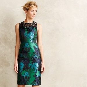 Anthropologie ‘Water Garden’ Brocade Sheath Dress